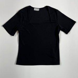 Black Square Neck Top
